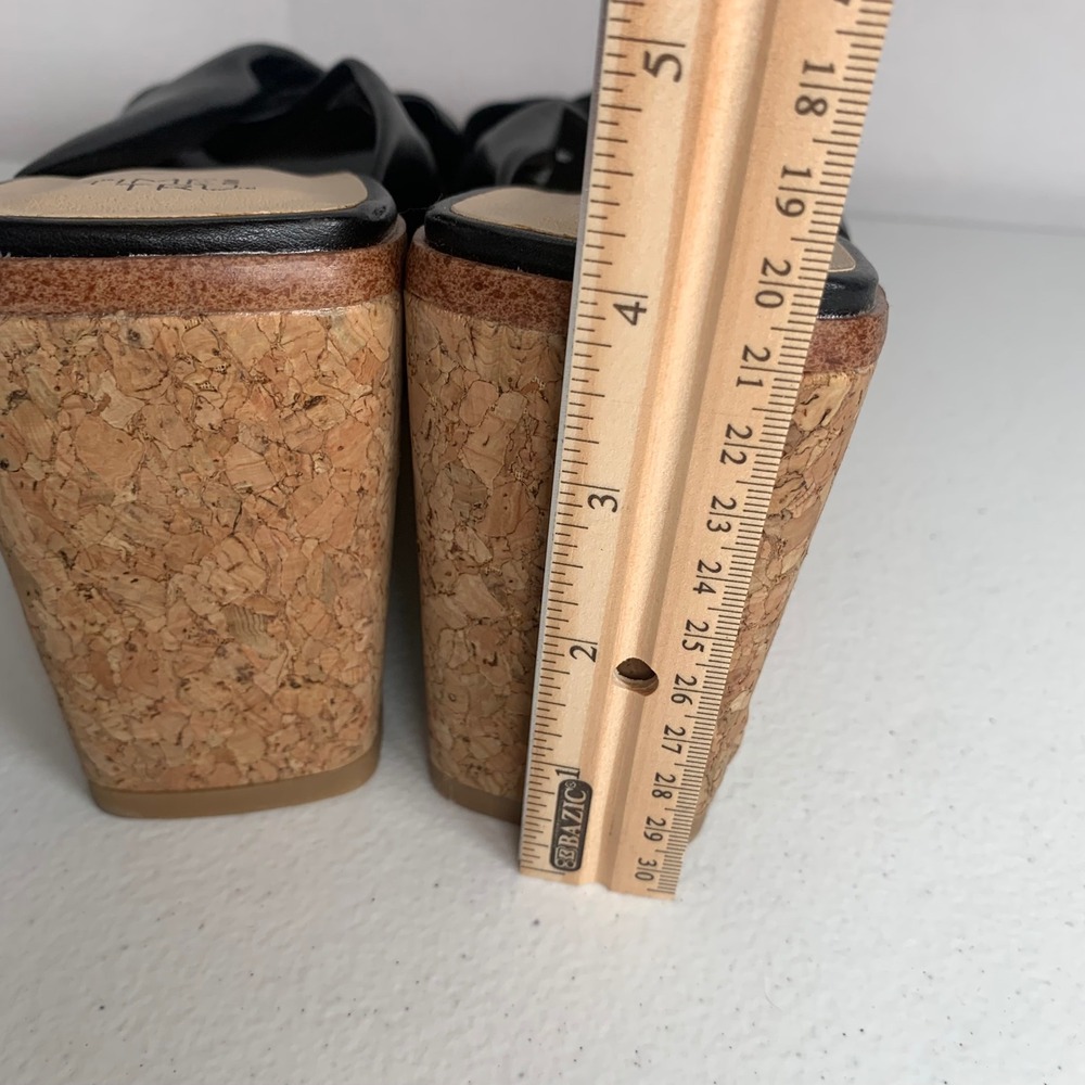 Time & Tru Black Cork Wedge Sandals Size 9 - Picture 5 of 8